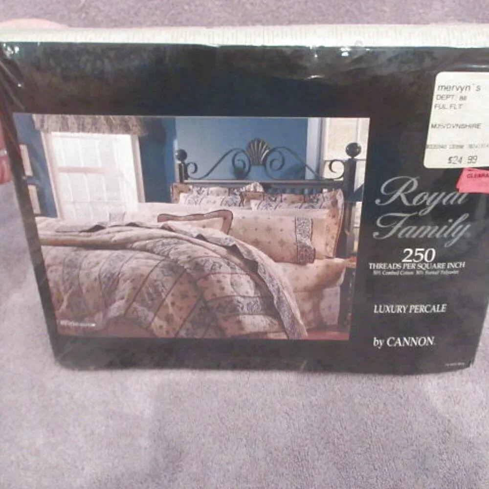 Vtg Cannon Royal Family Percale Devonshire Full Flat Sheet 250 TC Cotton NEW